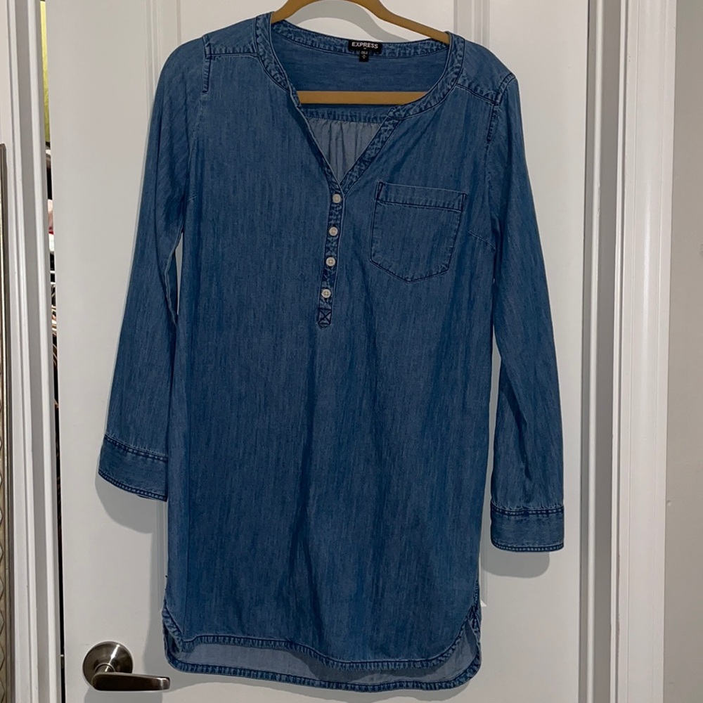 Express women’s long sleeve jean dress
